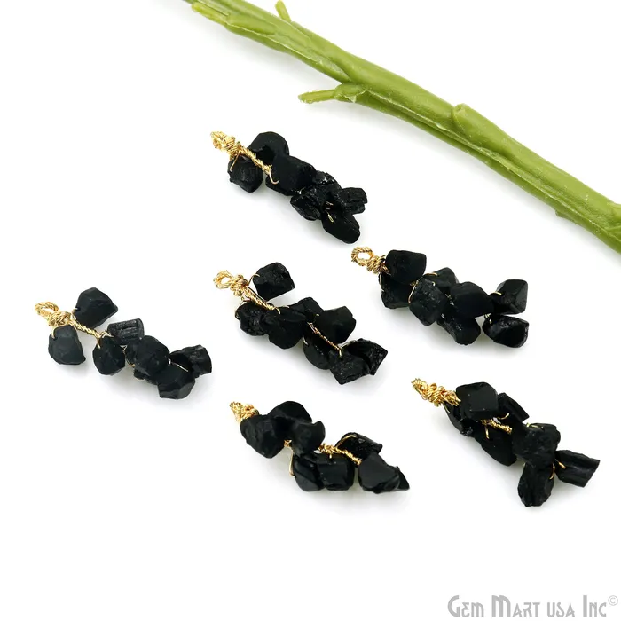 PreStyled Sets GemmartUSA DIY Rough Gemstones 38x14mm Gold Wire Wrapped Connector Pendant 1pc PreStyled Sets GemmartUSA DIY Rough Gemstones 38x14mm Gold Wire Wrapped Connector Pendant 1pc