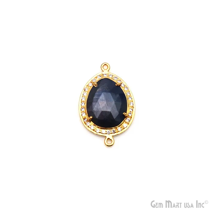 PreStyled Sets GemmartUSA Sapphire Pave Cubic Zirconia 30x19mm Double Bail Gold Vermeil Gemstone Connector PreStyled Sets GemmartUSA Sapphire Pave Cubic Zirconia 30x19mm Double Bail Gold Vermeil Gemstone Connector