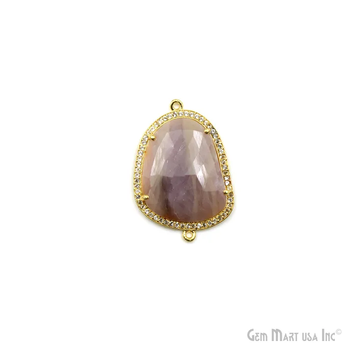 PreStyled Sets GemmartUSA Sapphire Pave Cubic Zirconia 36x25mm Double Bail Gold Vermeil Gemstone Connector PreStyled Sets GemmartUSA Sapphire Pave Cubic Zirconia 36x25mm Double Bail Gold Vermeil Gemstone Connector