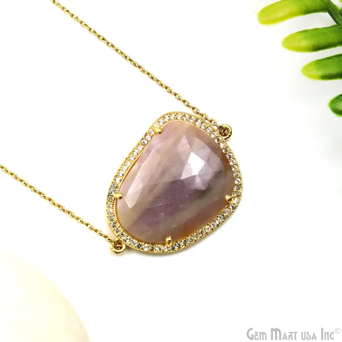 PreStyled Sets GemmartUSA Sapphire Pave Cubic Zirconia 36x25mm Double Bail Gold Vermeil Gemstone Connector PreStyled Sets GemmartUSA Sapphire Pave Cubic Zirconia 36x25mm Double Bail Gold Vermeil Gemstone Connector