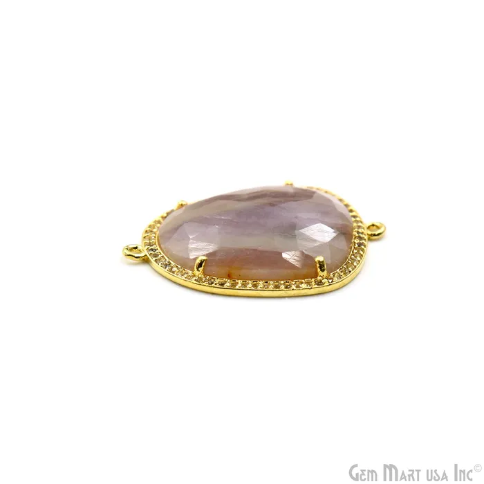 PreStyled Sets GemmartUSA Sapphire Pave Cubic Zirconia 36x25mm Double Bail Gold Vermeil Gemstone Connector PreStyled Sets GemmartUSA Sapphire Pave Cubic Zirconia 36x25mm Double Bail Gold Vermeil Gemstone Connector