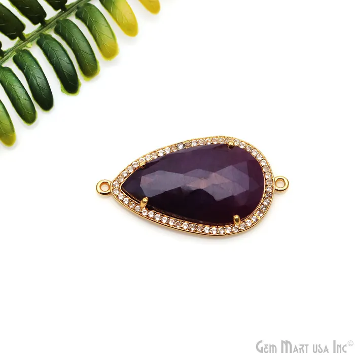 PreStyled Sets GemmartUSA Sapphire Pave Cubic Zirconia 37x20mm Double Bail Gold Vermeil Gemstone Connector PreStyled Sets GemmartUSA Sapphire Pave Cubic Zirconia 37x20mm Double Bail Gold Vermeil Gemstone Connector