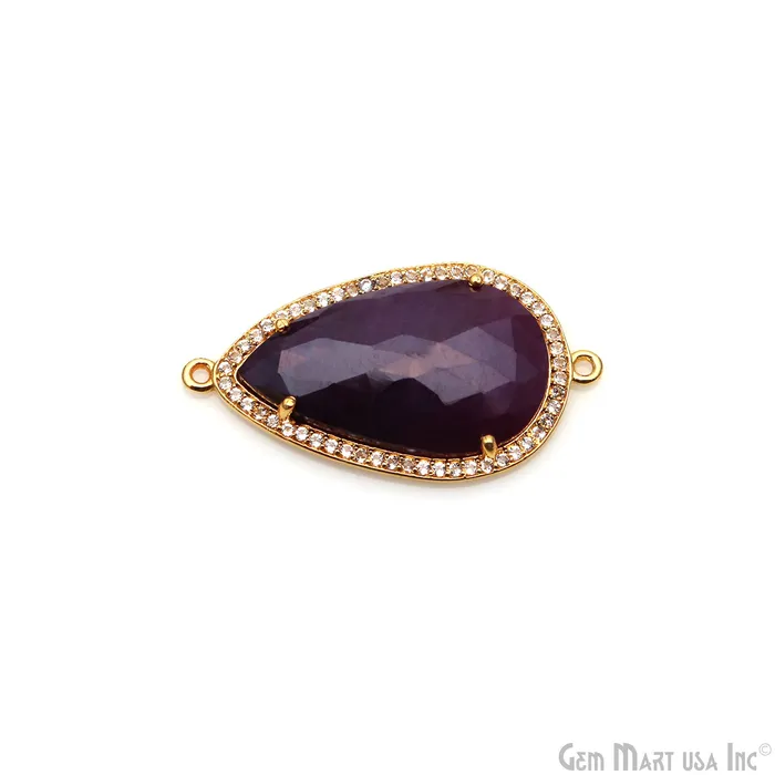 PreStyled Sets GemmartUSA Sapphire Pave Cubic Zirconia 37x20mm Double Bail Gold Vermeil Gemstone Connector PreStyled Sets GemmartUSA Sapphire Pave Cubic Zirconia 37x20mm Double Bail Gold Vermeil Gemstone Connector