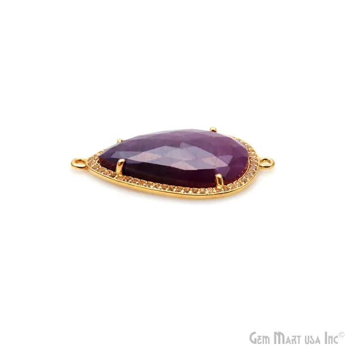 PreStyled Sets GemmartUSA Sapphire Pave Cubic Zirconia 37x20mm Double Bail Gold Vermeil Gemstone Connector PreStyled Sets GemmartUSA Sapphire Pave Cubic Zirconia 37x20mm Double Bail Gold Vermeil Gemstone Connector