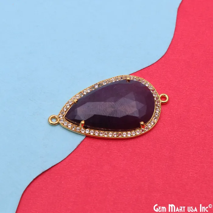 PreStyled Sets GemmartUSA Sapphire Pave Cubic Zirconia 37x20mm Double Bail Gold Vermeil Gemstone Connector PreStyled Sets GemmartUSA Sapphire Pave Cubic Zirconia 37x20mm Double Bail Gold Vermeil Gemstone Connector