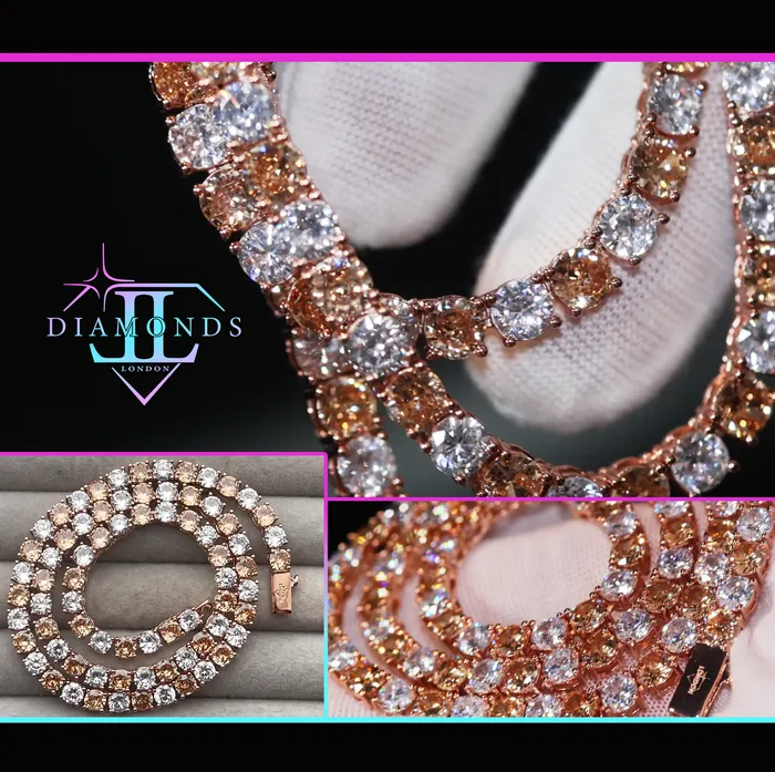 PreStyled Sets Lab Diamonds London Champagne Diamond Tennis Chain Rose Gold Diamond Tennis Chain PreStyled Sets Lab Diamonds London Champagne Diamond Tennis Chain Rose Gold Diamond Tennis Chain