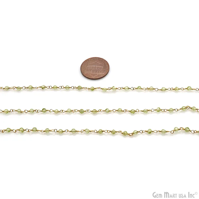 PreStyled Sets Peridot Cabochon 253mm Gold Wire Wrapped Rosary Chain GemMartUSA PreStyled Sets Peridot Cabochon 253mm Gold Wire Wrapped Rosary Chain GemMartUSA