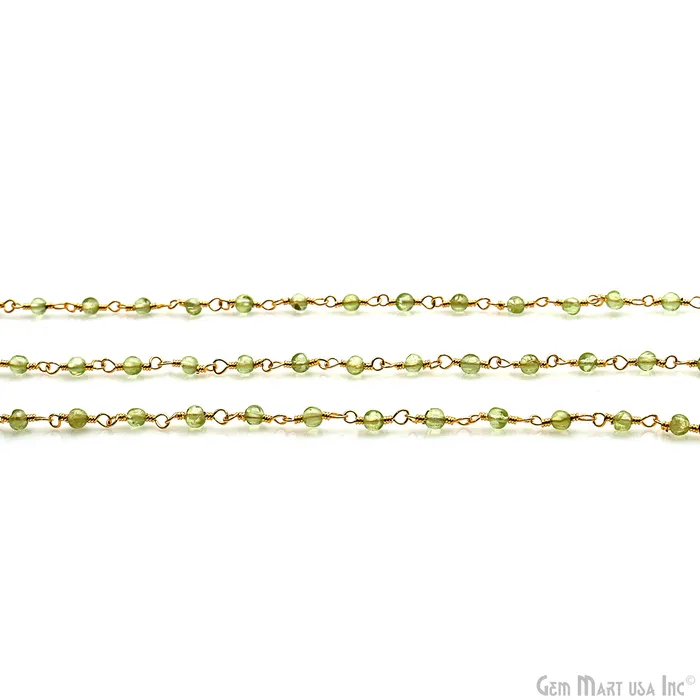 PreStyled Sets Peridot Cabochon 253mm Gold Wire Wrapped Rosary Chain GemMartUSA PreStyled Sets Peridot Cabochon 253mm Gold Wire Wrapped Rosary Chain GemMartUSA