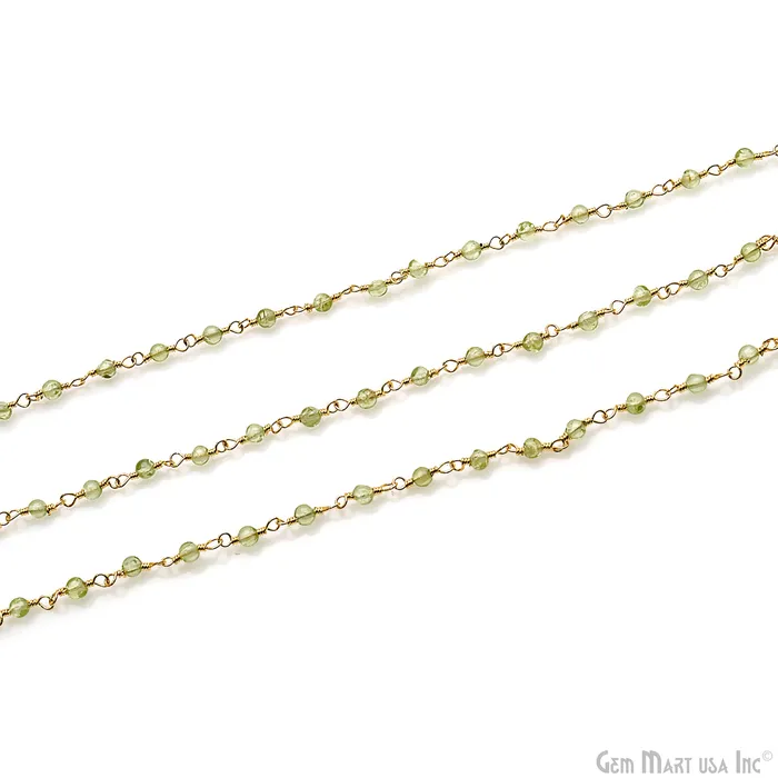 PreStyled Sets Peridot Cabochon 253mm Gold Wire Wrapped Rosary Chain GemMartUSA PreStyled Sets Peridot Cabochon 253mm Gold Wire Wrapped Rosary Chain GemMartUSA