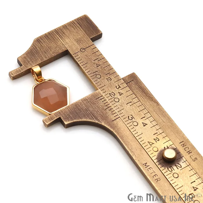 PreStyled Sets Sand Chalcedony Hexagon Shaped Gold Plated Pendant 14x13mm GemmartUSA PreStyled Sets Sand Chalcedony Hexagon Shaped Gold Plated Pendant 14x13mm GemmartUSA