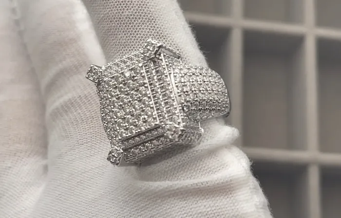 Rings Minx London Moissanite Ring Mens Moissanite Ring VVS1 Ring Hip Hop Ring Mens Big Pinky Ring Iced Out Ring Iced Out Rings Womens Big Ring