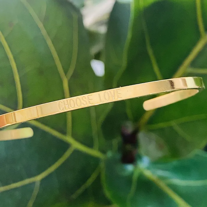 Sarah Belle Mantra Cuff Choose Love Bracelet Bracelets