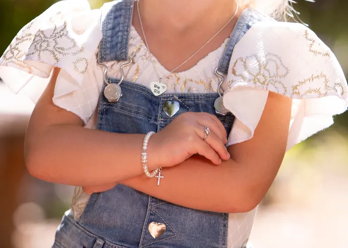 Sterling Silver Simulated Pearl Cross Bracelet for Baby Baptism or Communion Cherished Moments Bracelets