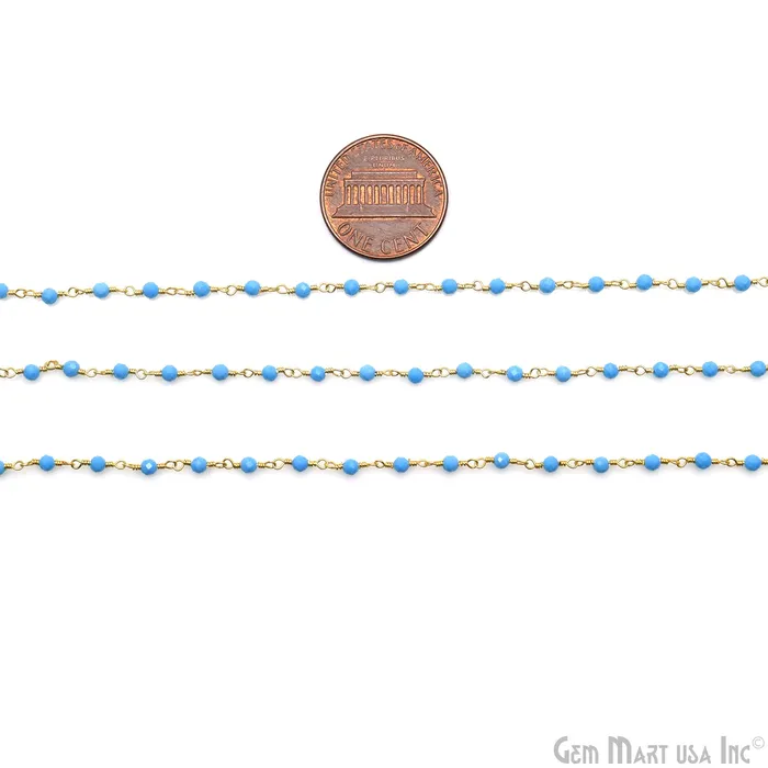 Turquoise Gold Plated Beaded Wire Wrapped Rosary Chain GemmartUSA PreStyled Sets Turquoise Gold Plated Beaded Wire Wrapped Rosary Chain GemmartUSA PreStyled Sets