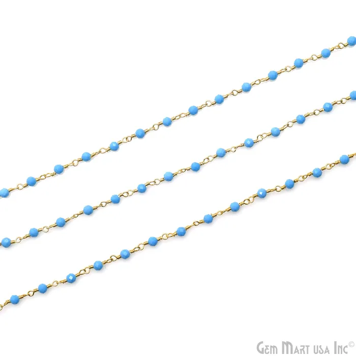 Turquoise Gold Plated Beaded Wire Wrapped Rosary Chain GemmartUSA PreStyled Sets Turquoise Gold Plated Beaded Wire Wrapped Rosary Chain GemmartUSA PreStyled Sets
