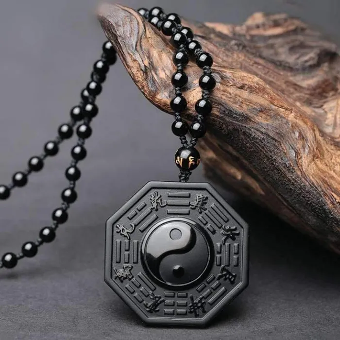 Yin Yang Obsidian Necklace SHIYM Store Necklaces